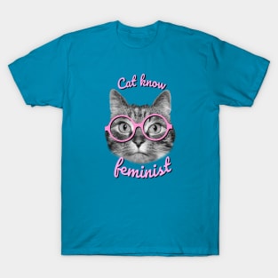 Cat know feminist cute cat design T-Shirt